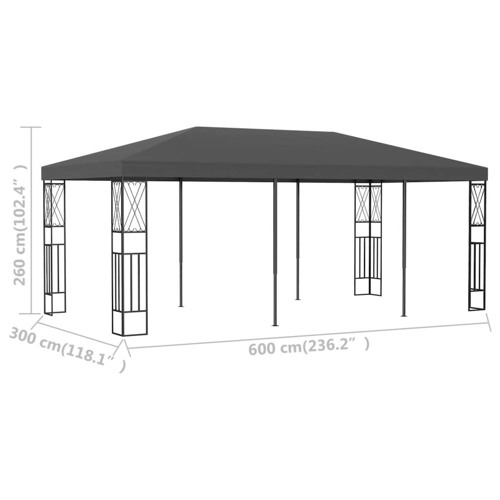 Gazebo Anthracite 100% polyester Large Durable Gazebo. Picture 6