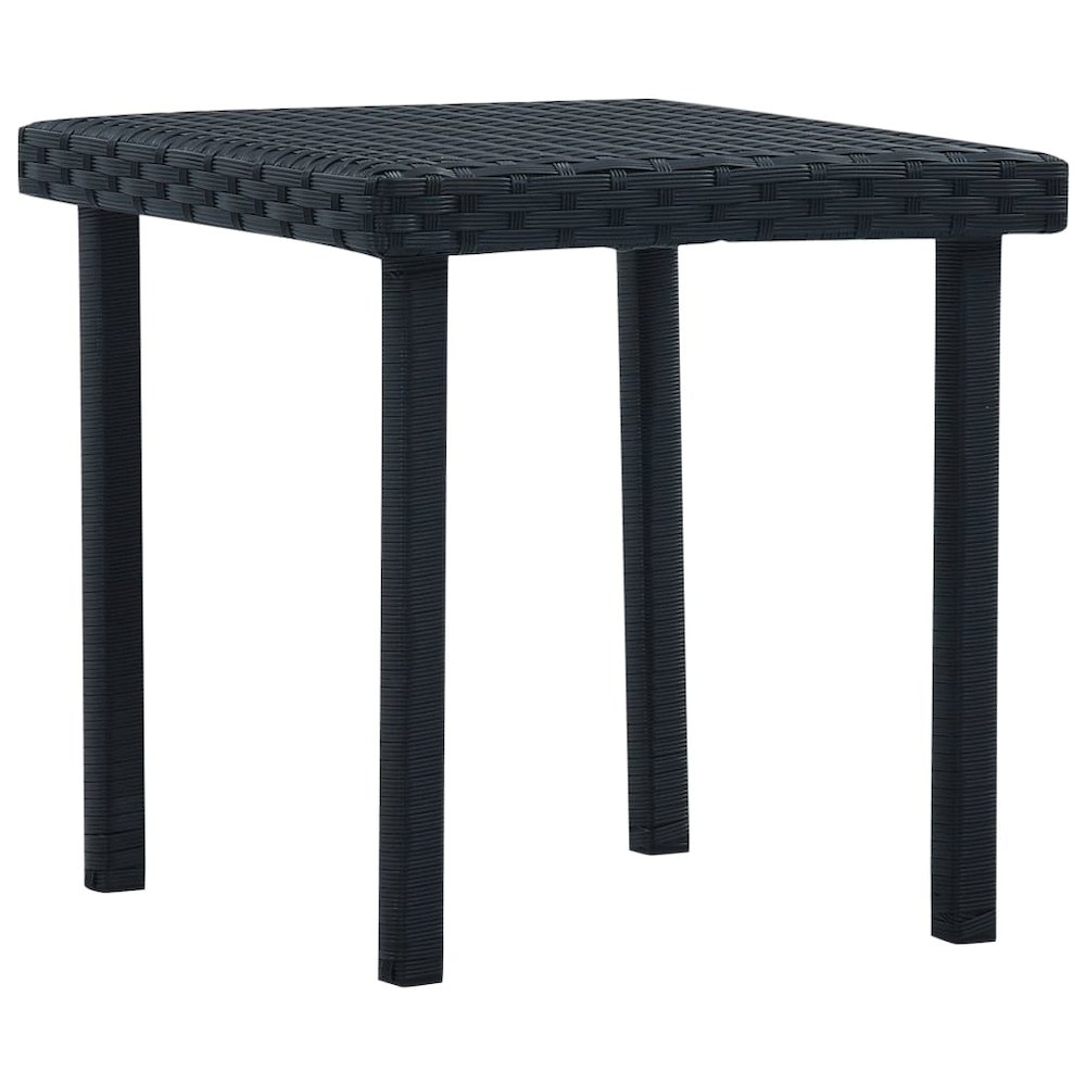 Garden Table Black PE Rattan and Powder-Coated Steel Compact. Picture 1