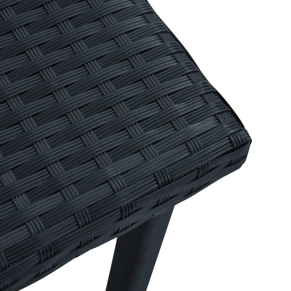 Garden Table Black PE Rattan and Powder-Coated Steel Compact. Picture 3