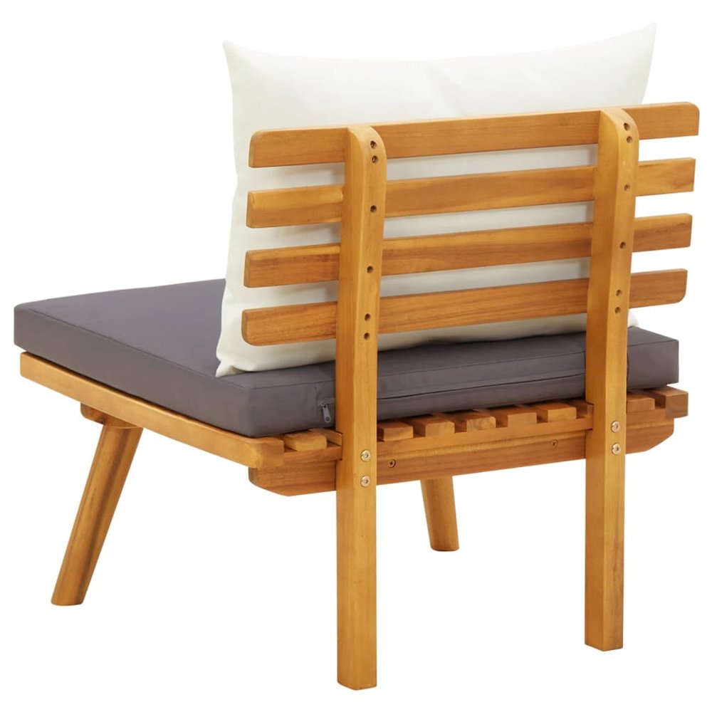 Garden Chair Natural, Dark Gray, White. Picture 4