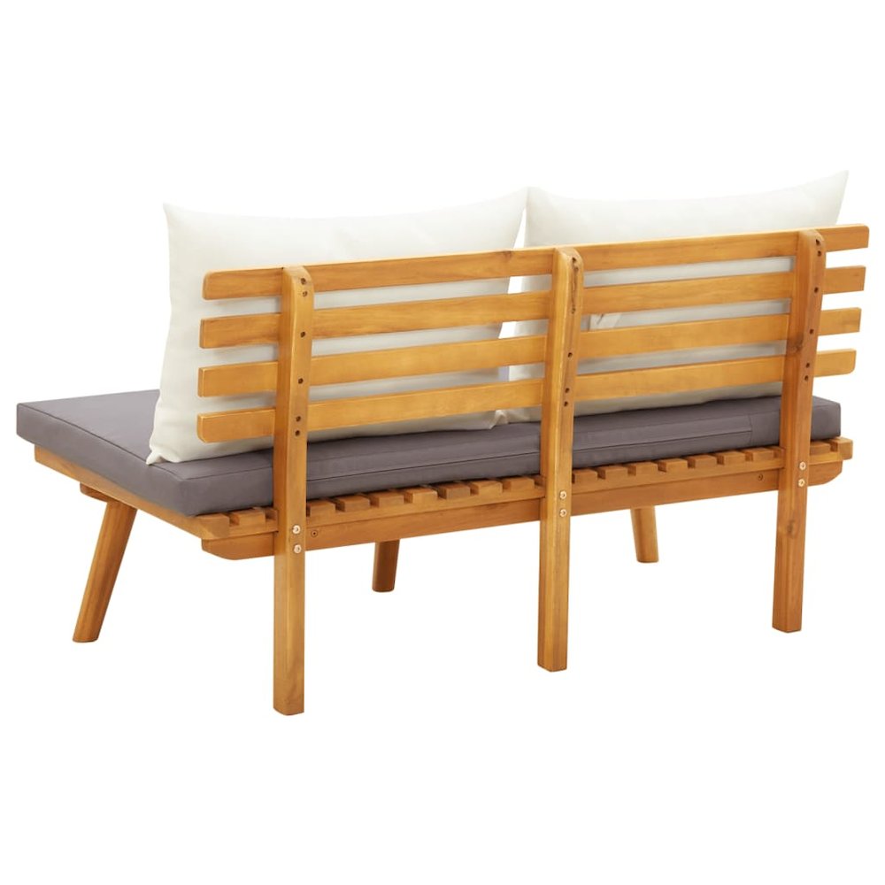 Garden Bench Natural Solid Acacia wood Medium Durable. Picture 4