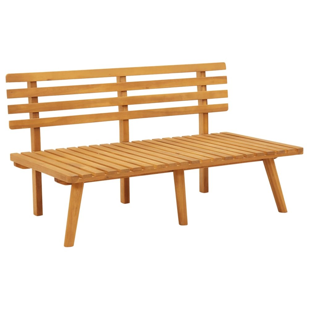 Garden Bench Natural Solid Acacia wood Medium Durable. Picture 5