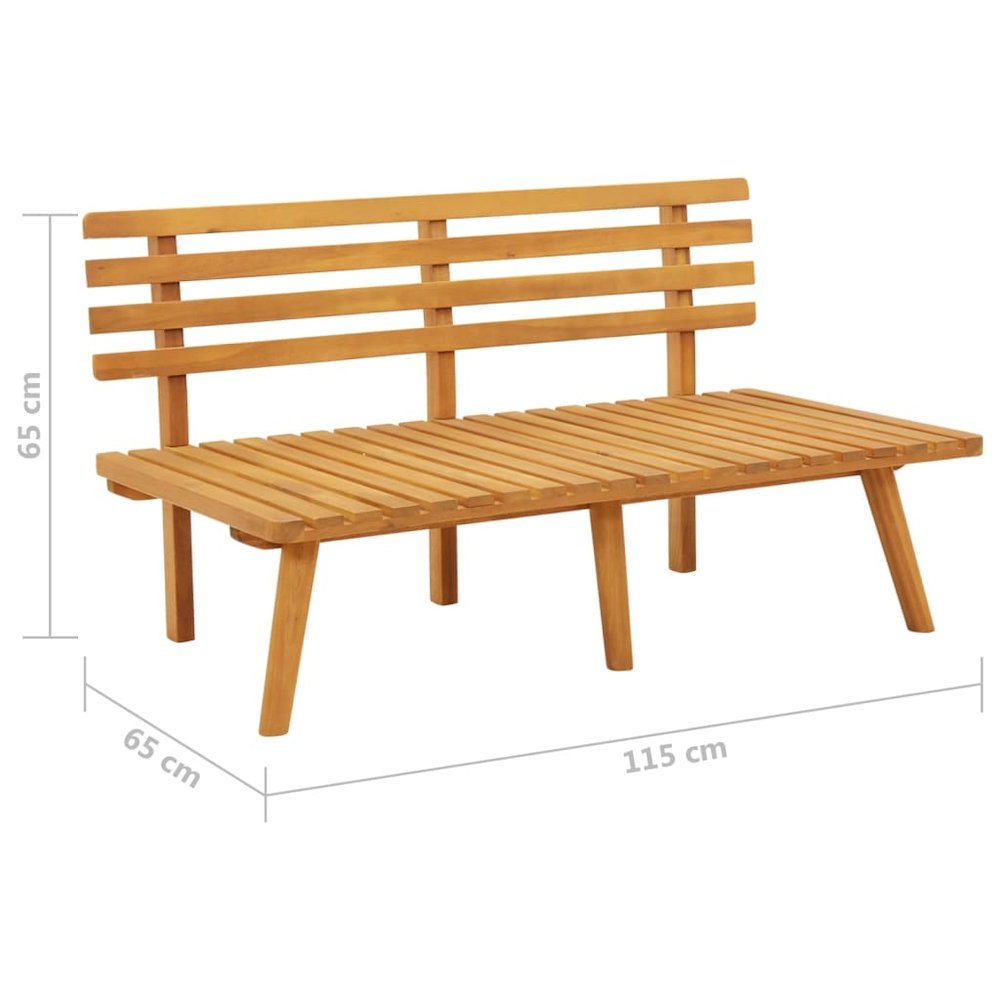 Garden Bench Natural Solid Acacia wood Medium Durable. Picture 7