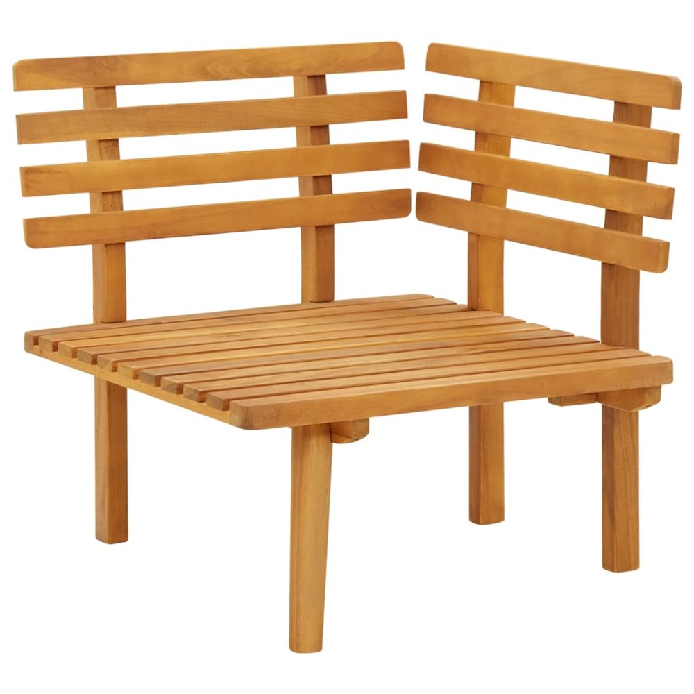 Garden Corner Sofa Natural, dark gray, white Solid acacia wood. Picture 5