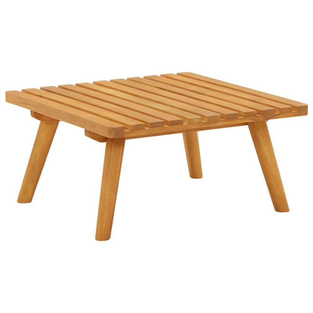 Garden Footstool Natural and dark grey Solid acacia wood. Picture 4