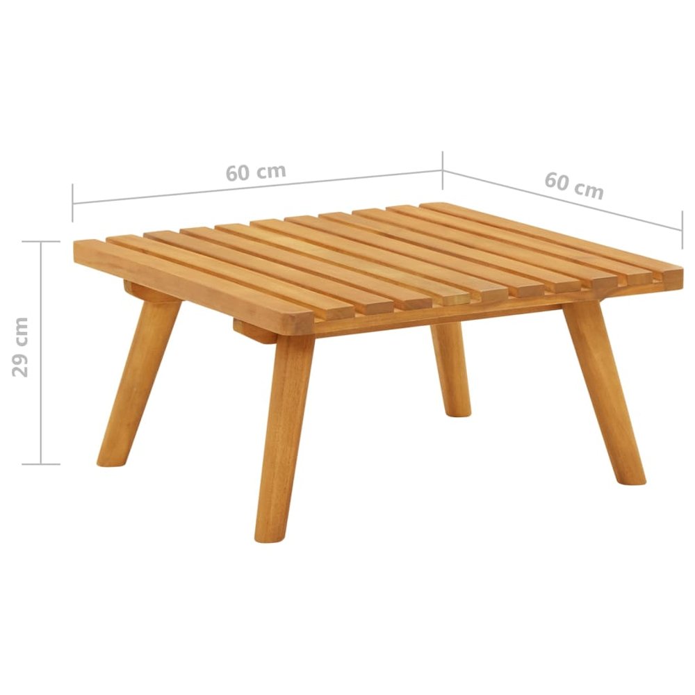 Garden Footstool Natural and dark grey Solid acacia wood. Picture 6