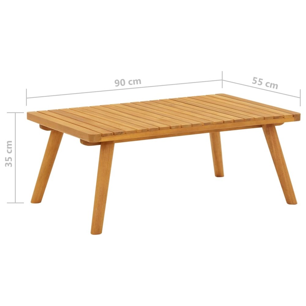 Garden Coffee Table Golden brown Solid acacia wood. Picture 6
