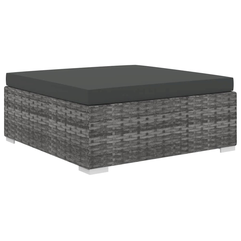 Garden Lounge Set Grey Poly Rattan Medium Modular. Picture 6