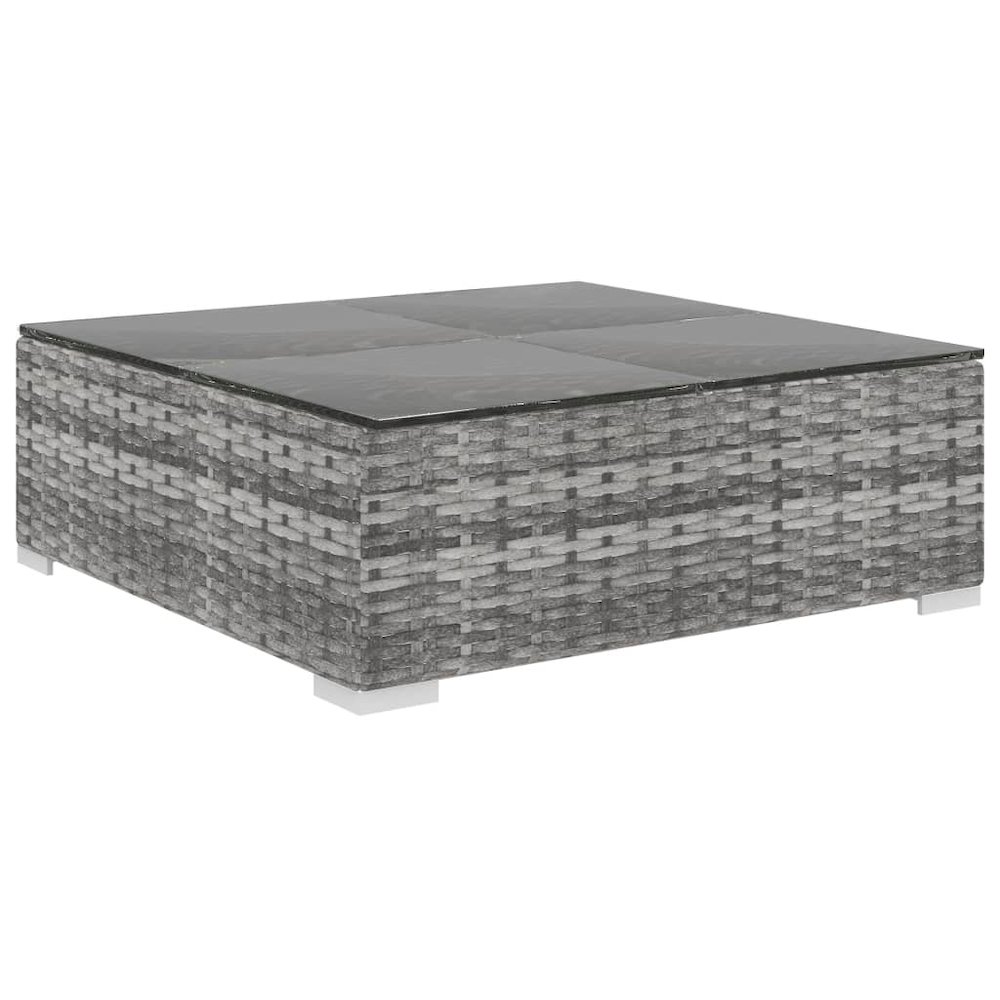 Garden Lounge Set Grey Poly Rattan Medium Modular. Picture 7