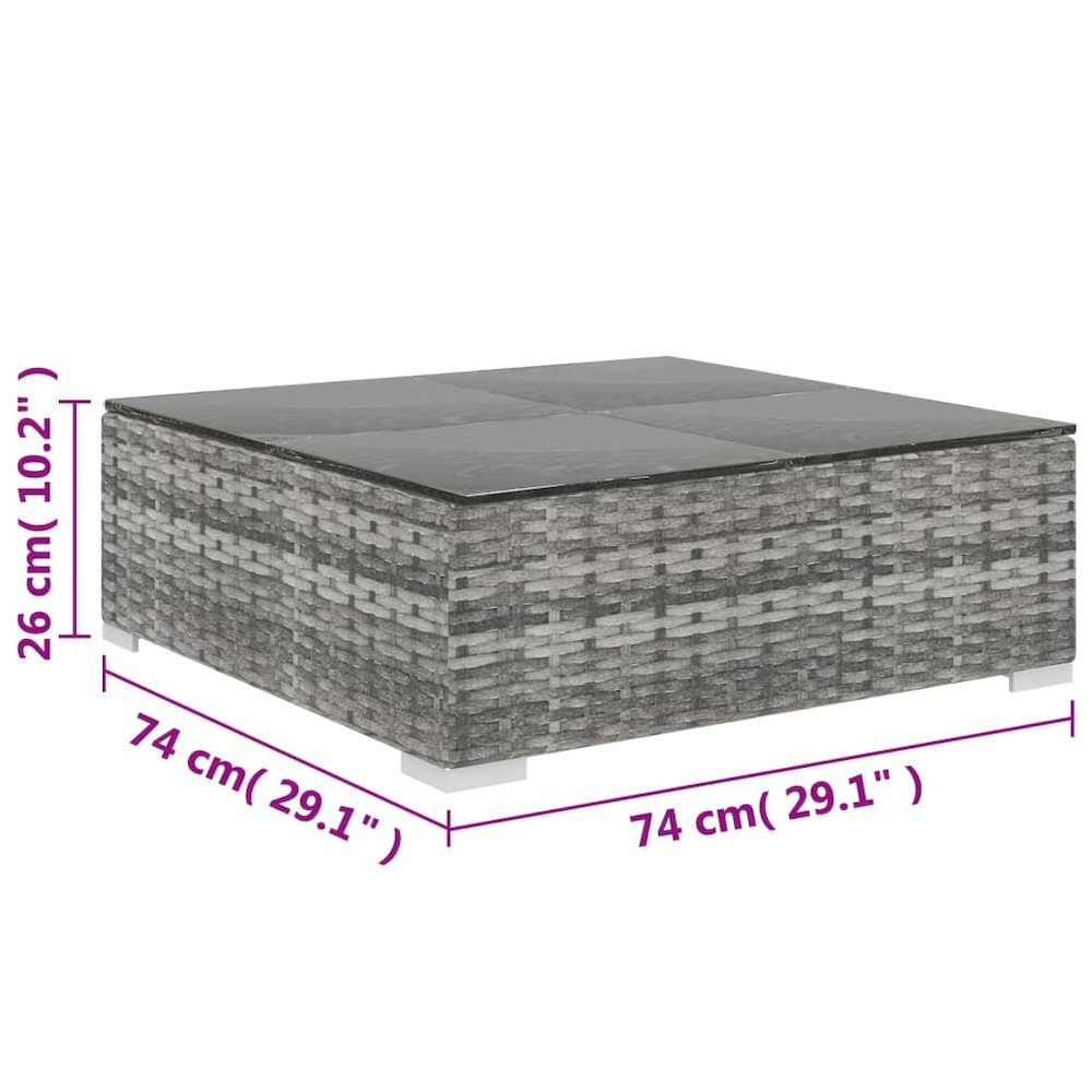 Garden Lounge Set Grey Poly Rattan Medium Modular. Picture 11