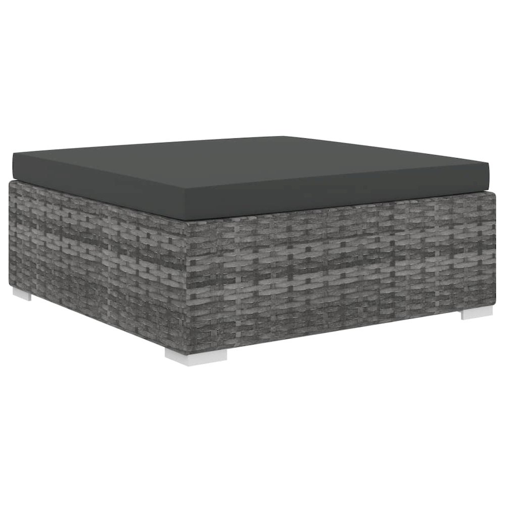 Patio Lounge Set Set of 5 Grey PE Rattan 5 Piece Set Modular. Picture 6