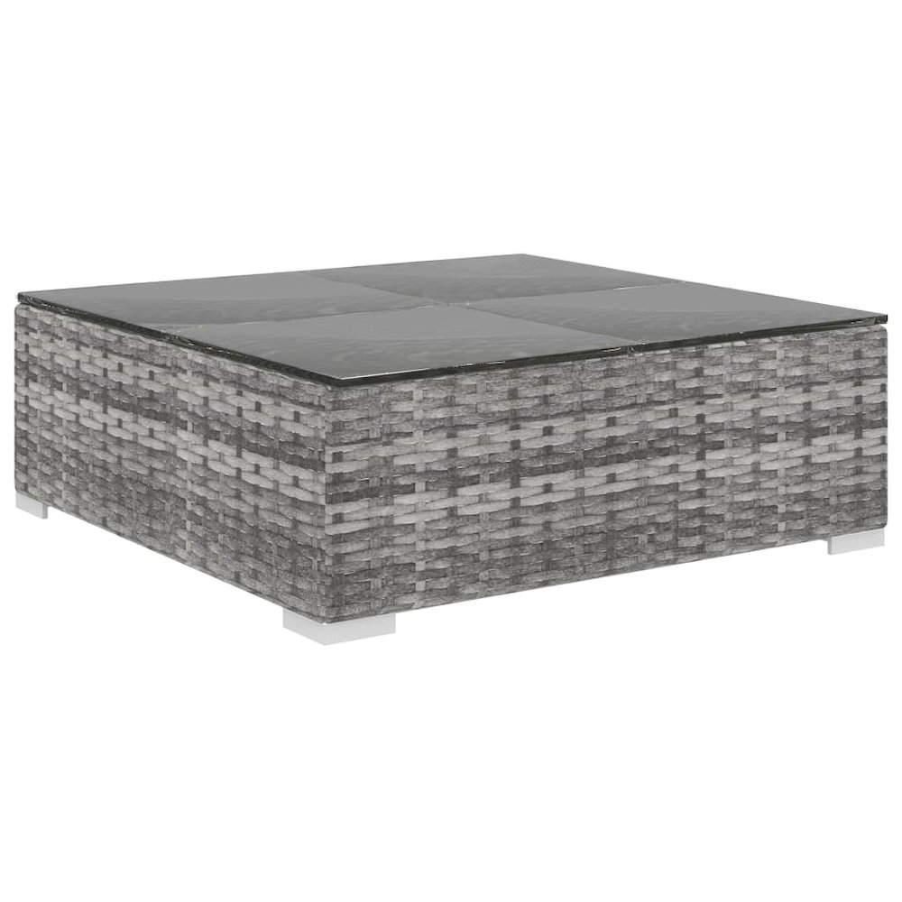 Patio Lounge Set Set of 5 Grey PE Rattan 5 Piece Set Modular. Picture 7