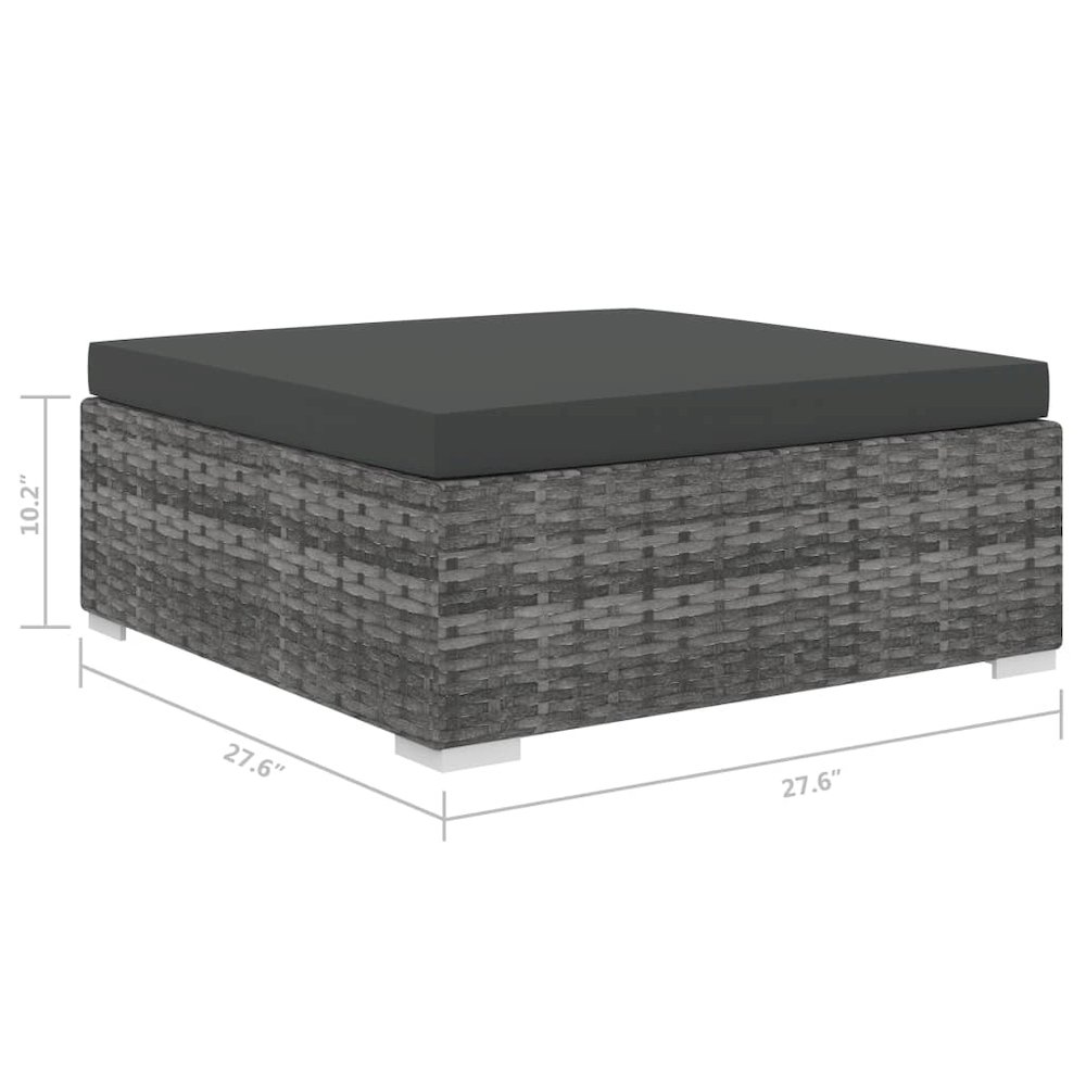 Patio Lounge Set Set of 5 Grey PE Rattan 5 Piece Set Modular. Picture 10