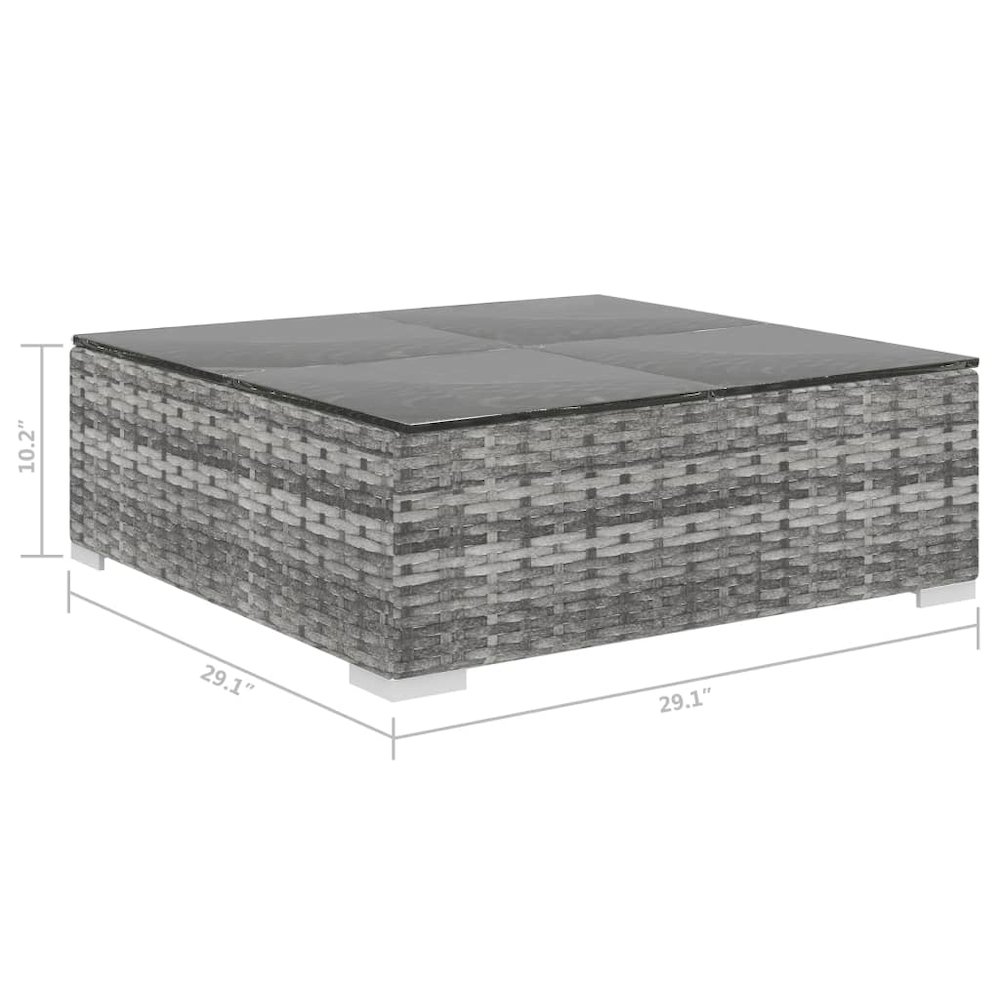 Patio Lounge Set Set of 5 Grey PE Rattan 5 Piece Set Modular. Picture 11