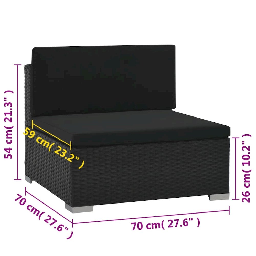 Sofa Set Black PE rattan Large Modular Garden Lounge Set. Picture 12
