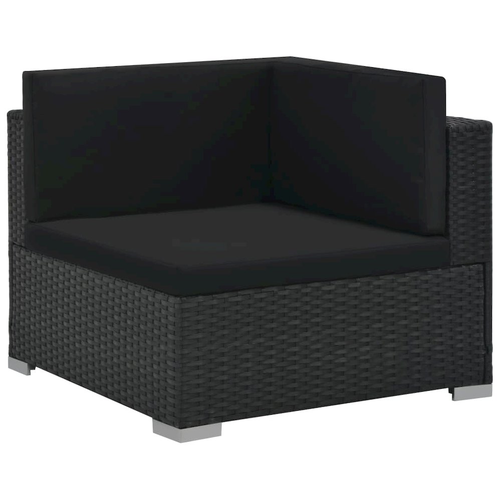 Sofa Set Black PE rattan Large Modular Garden Lounge Set. Picture 6
