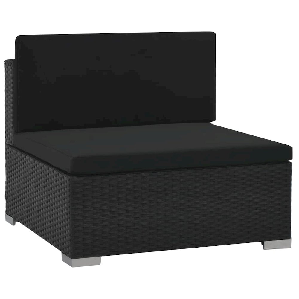 Sofa Set Black PE rattan Large Modular Garden Lounge Set. Picture 7