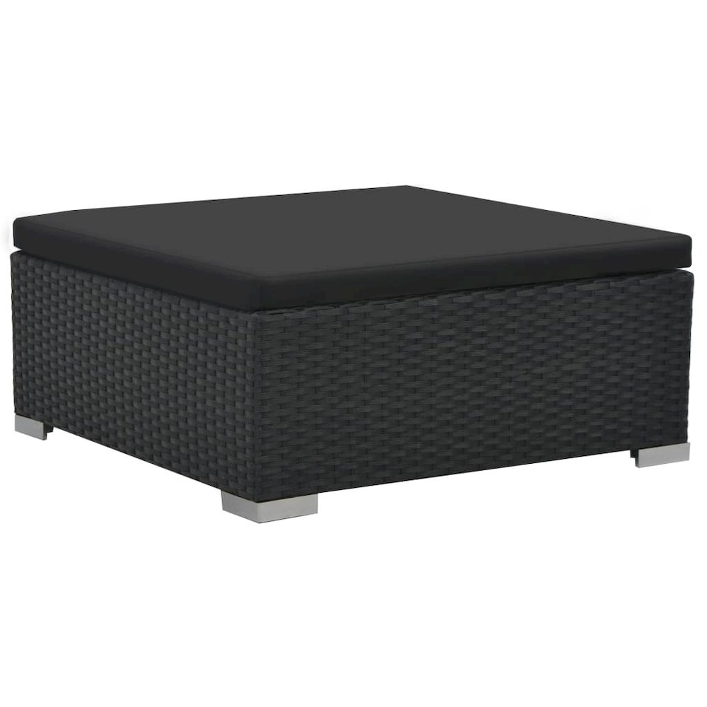Sofa Set Black PE rattan Large Modular Garden Lounge Set. Picture 8