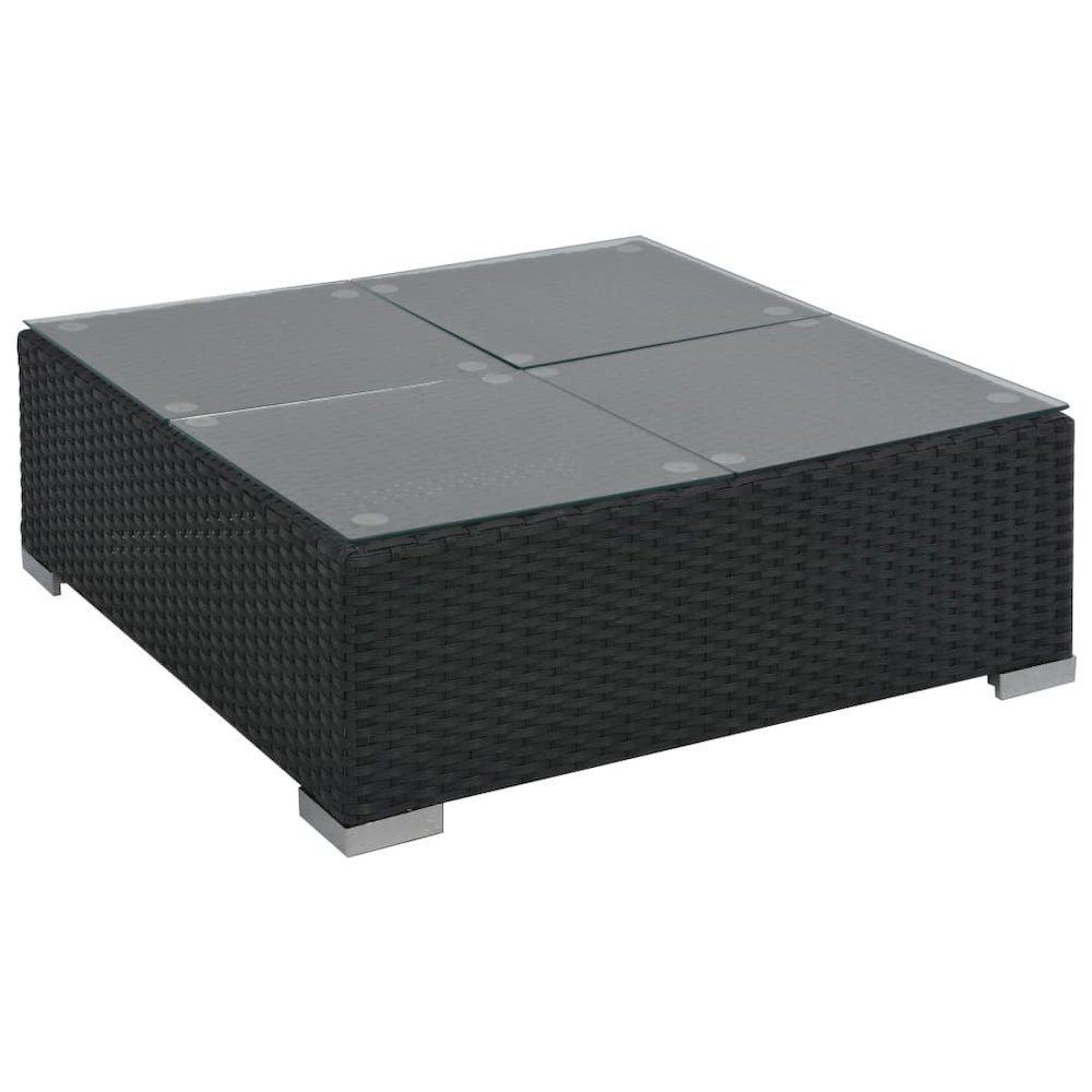 Sofa Set Black PE rattan Large Modular Garden Lounge Set. Picture 9