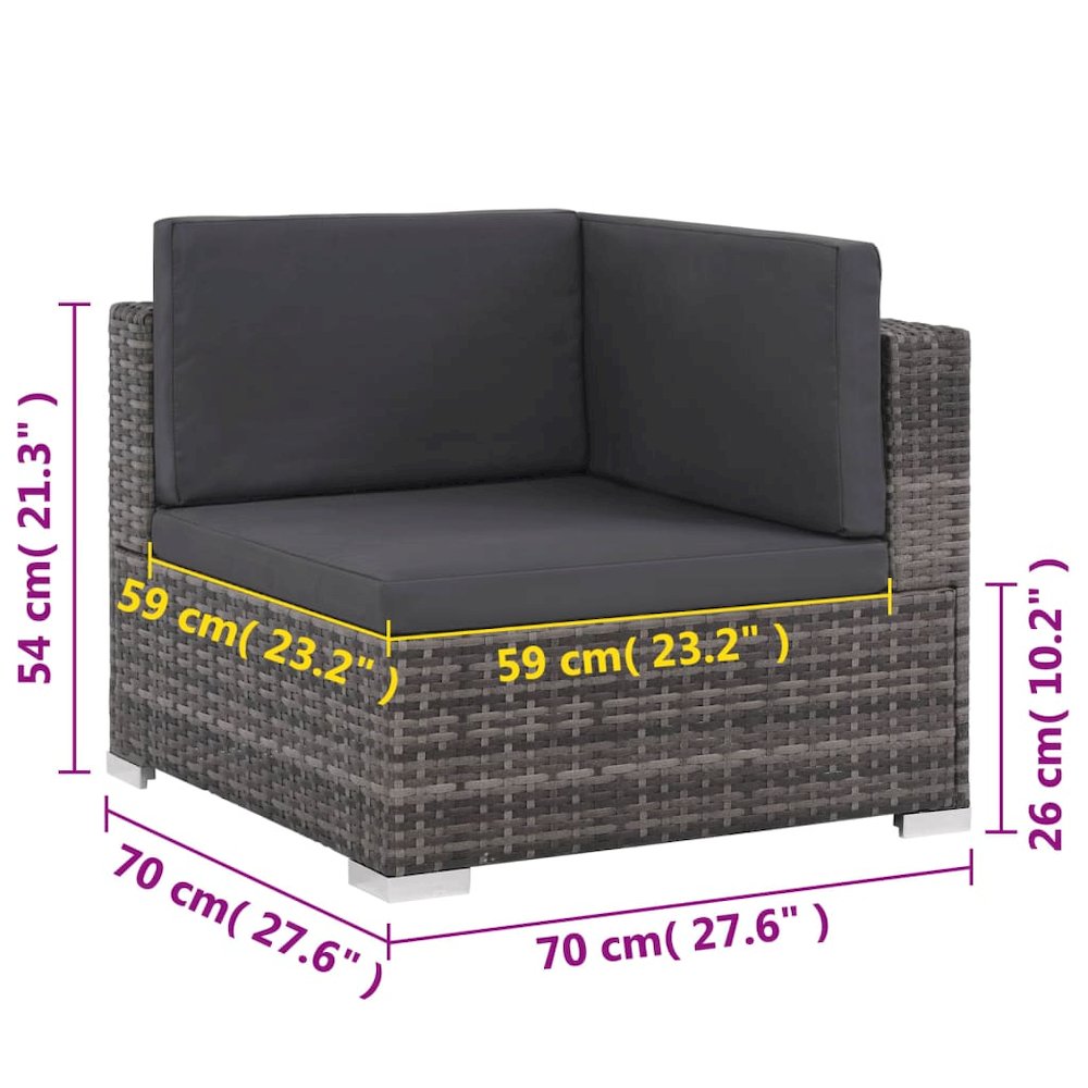 Sofa Set Grey, Dark Grey. Picture 10