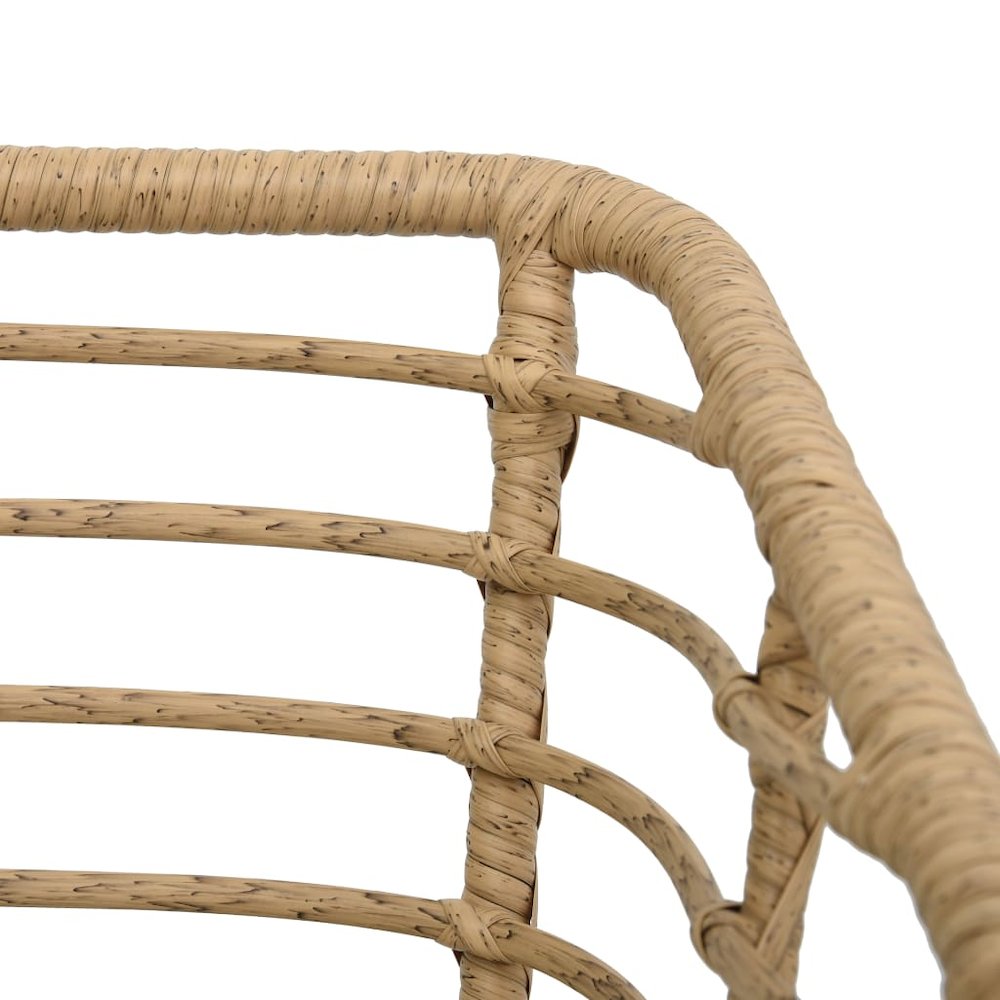 Bistro Set Oak PE Rattan Compact Ergonomic Bistro Set Round. Picture 4