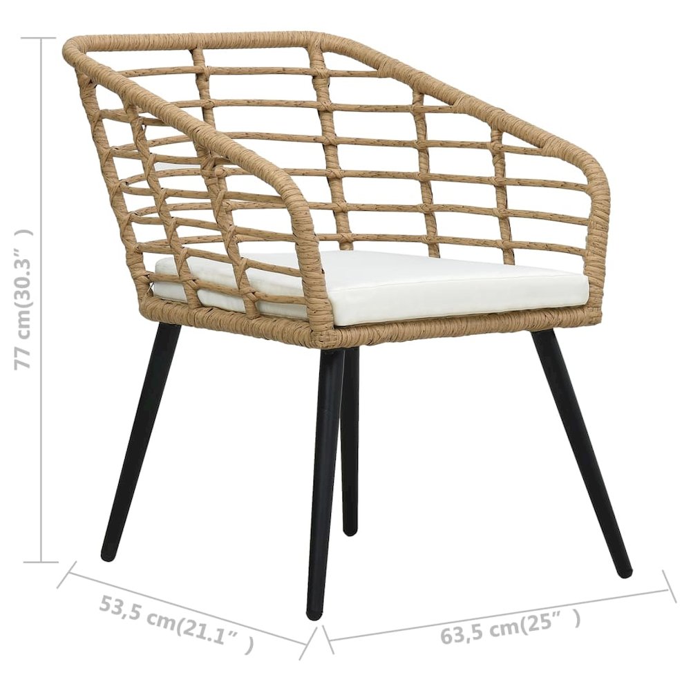 Bistro Set Oak PE Rattan Compact Ergonomic Bistro Set Round. Picture 7