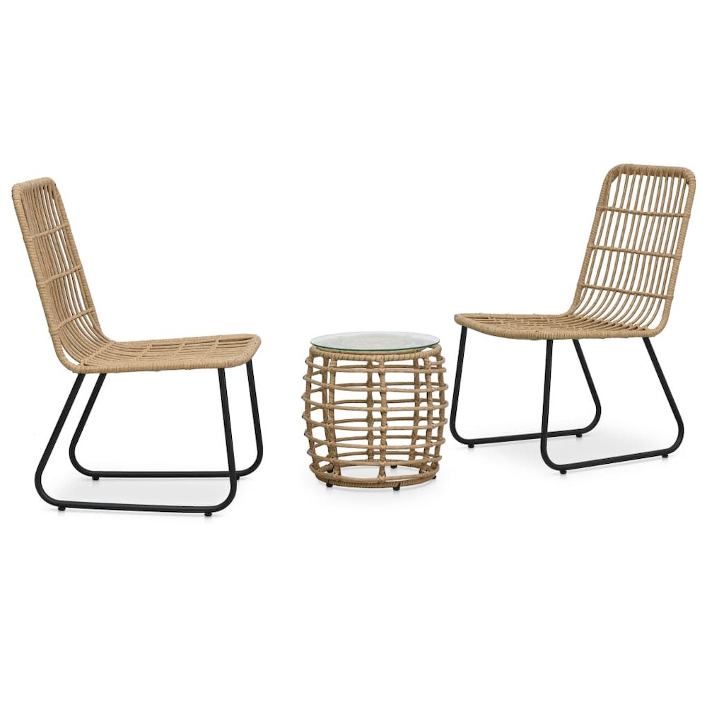 Bistro Set Oak, Black, Transparent. Picture 1