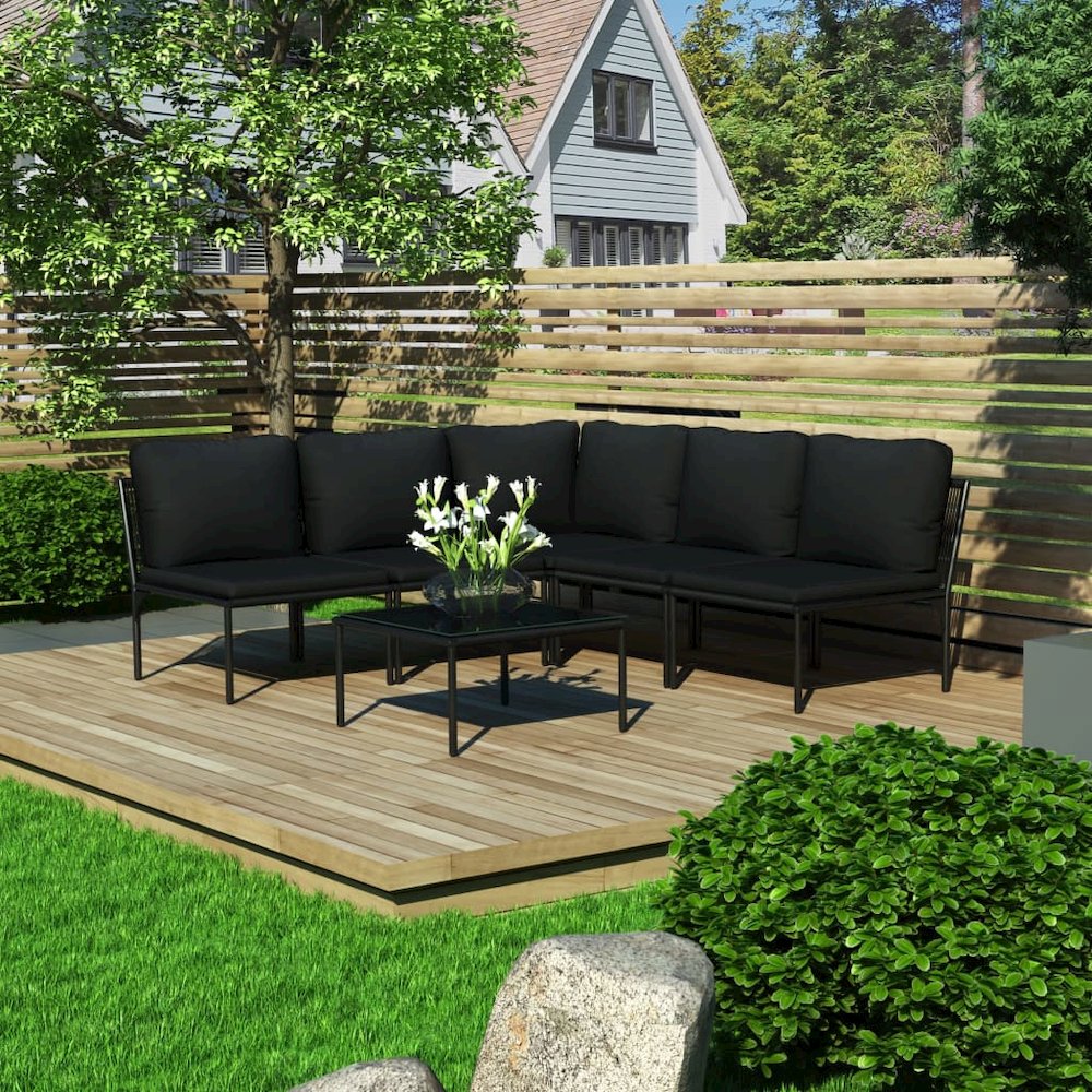 Garden Lounge Set Black and gray. Picture 1