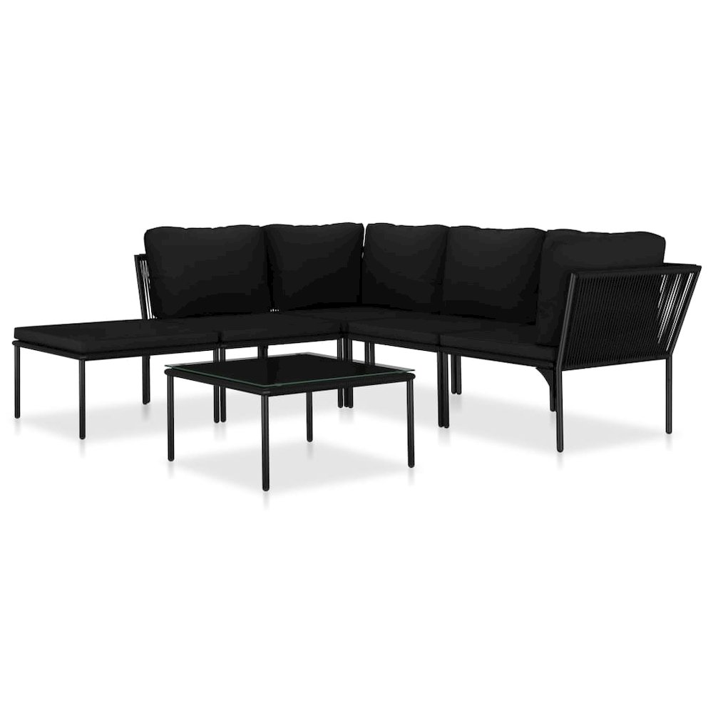 Garden Lounge Set Black. Picture 2