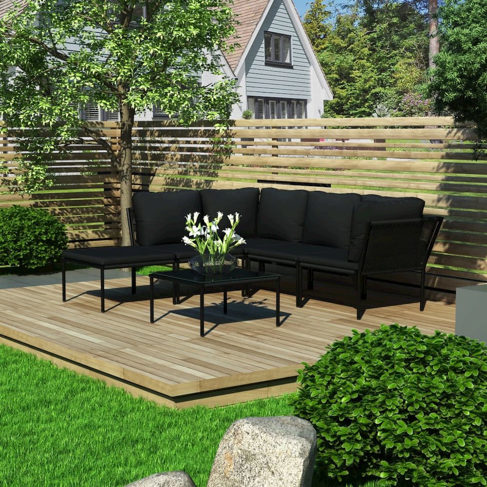 Garden Lounge Set Black. Picture 1