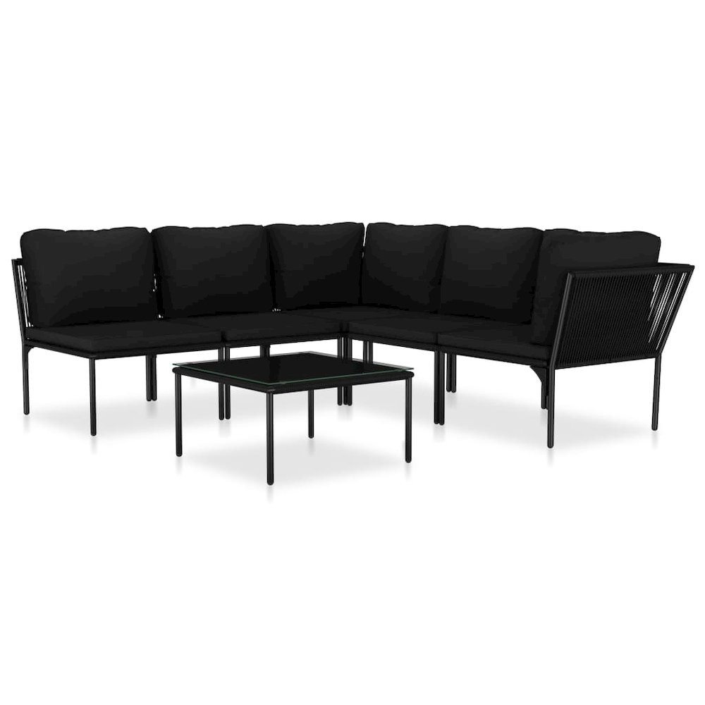 Garden Lounge Set Black and Anthracite. Picture 2