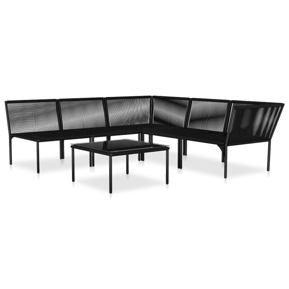 Garden Lounge Set Black and Anthracite. Picture 3