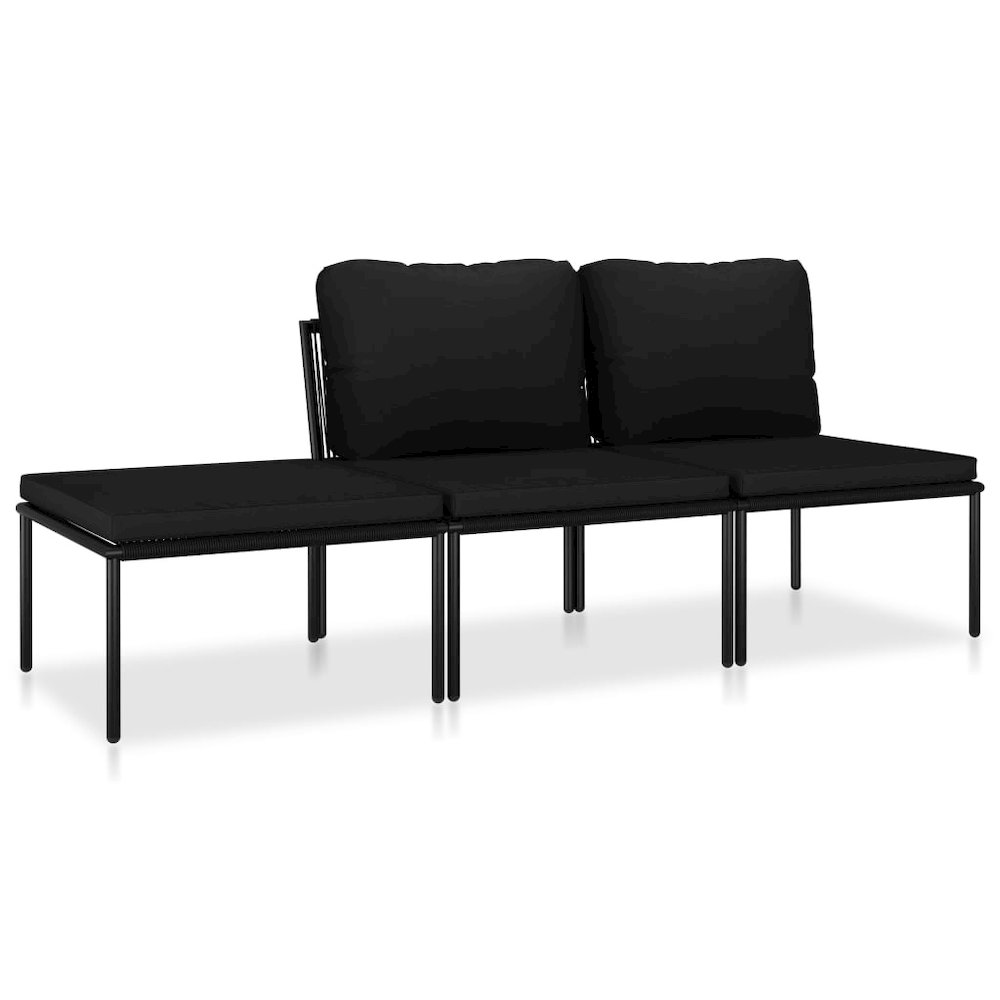 Garden Lounge Set Black and Gray. Picture 2