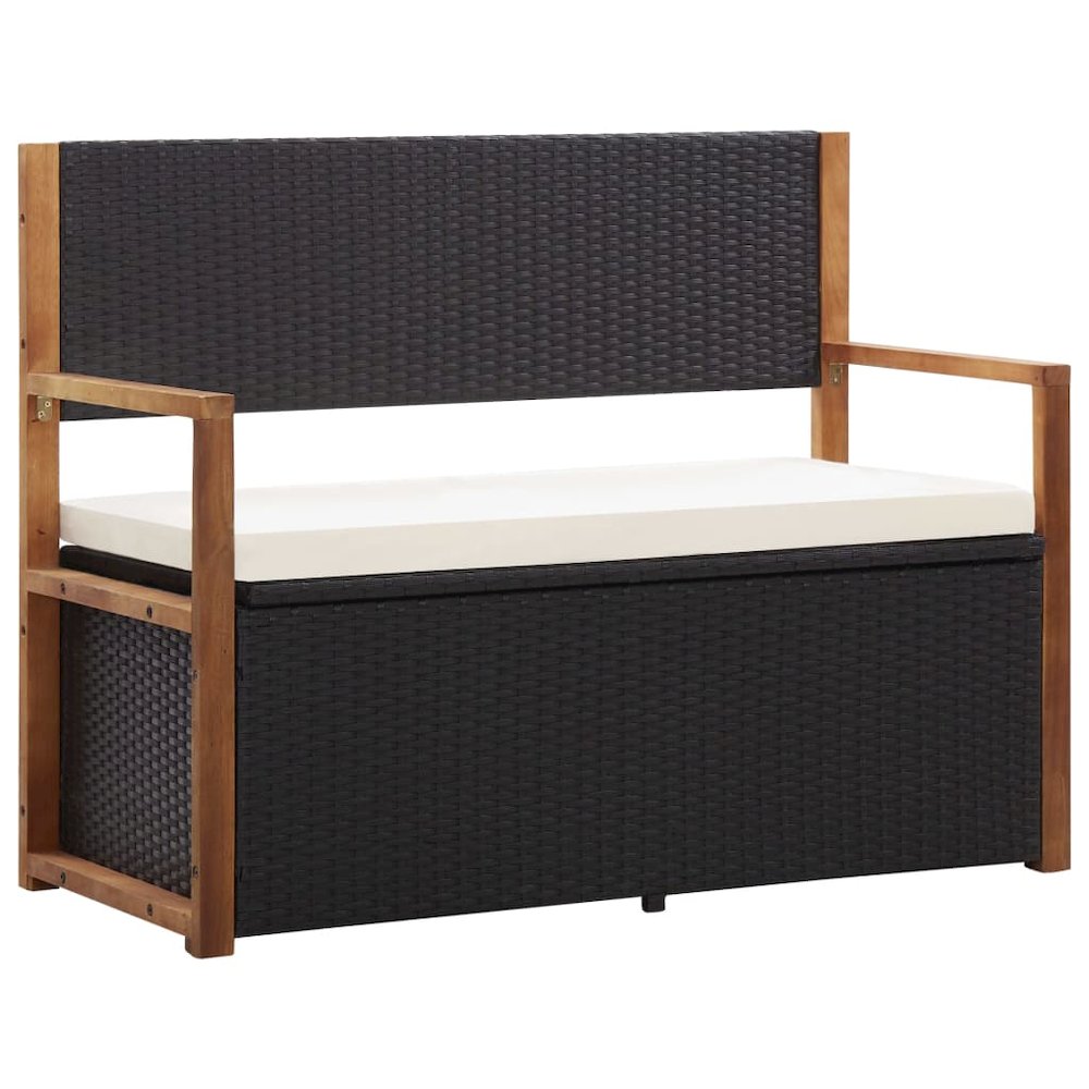 Storage Bench Natural, black, cream white. Picture 1