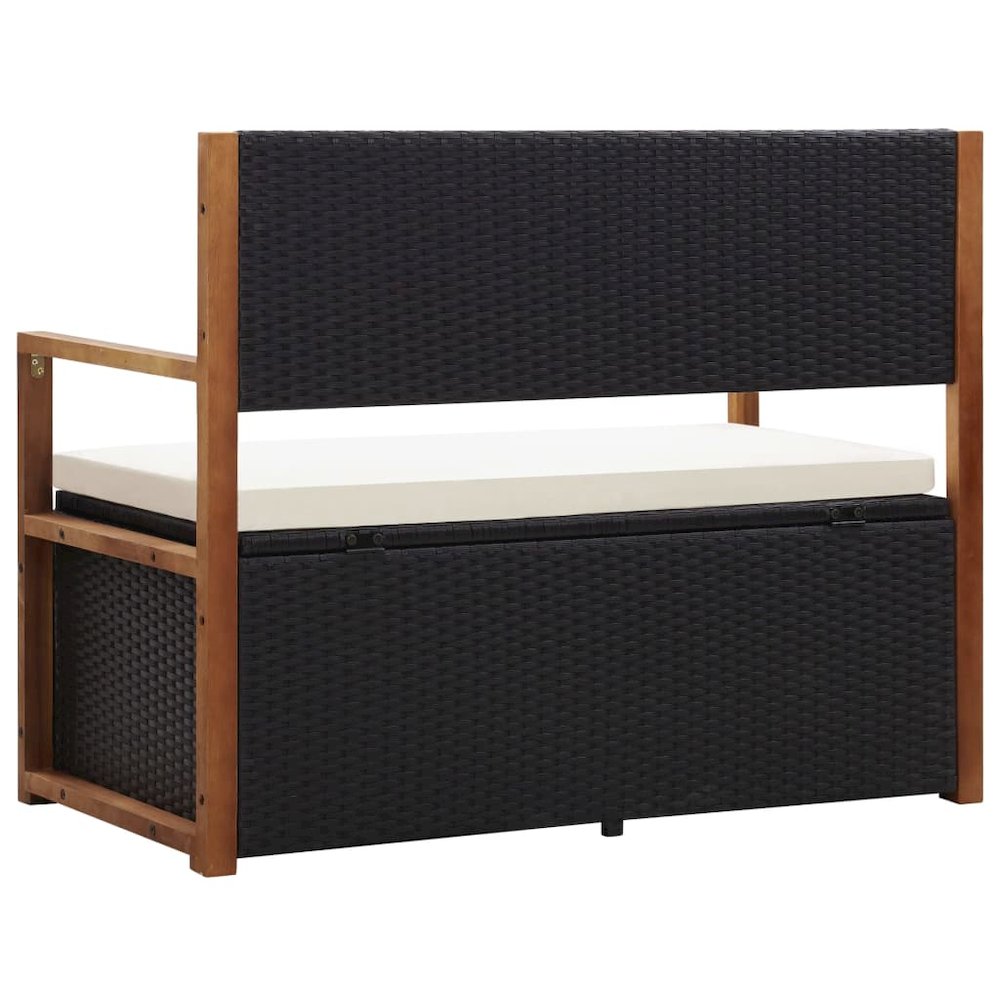 Storage Bench Natural, black, cream white. Picture 4