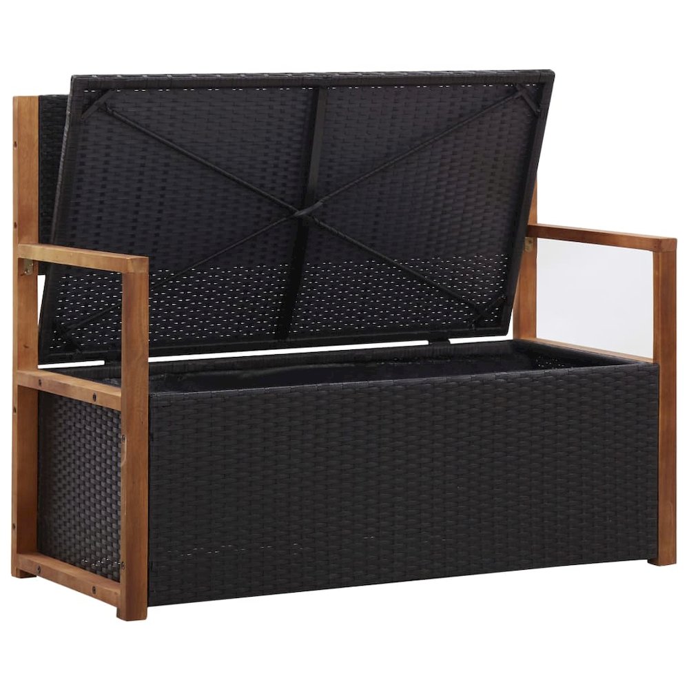 Storage Bench Natural, black, cream white. Picture 5