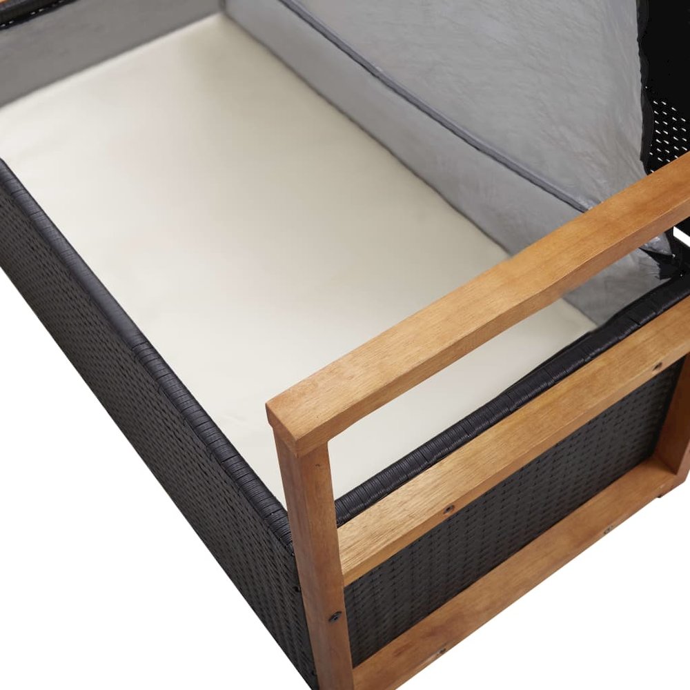Storage Bench Natural, black, cream white. Picture 7