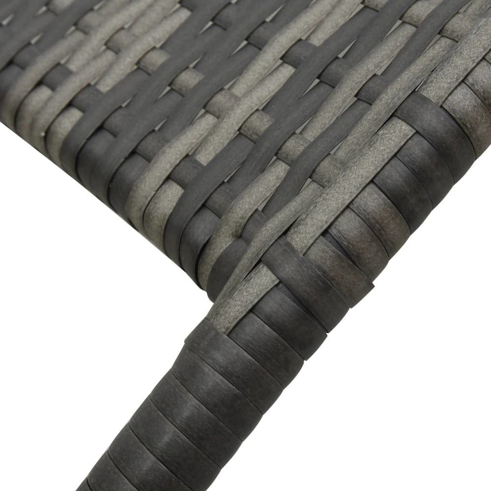 Sun Lounger Grey Made of PE rattan and powder-coated steel. Picture 6