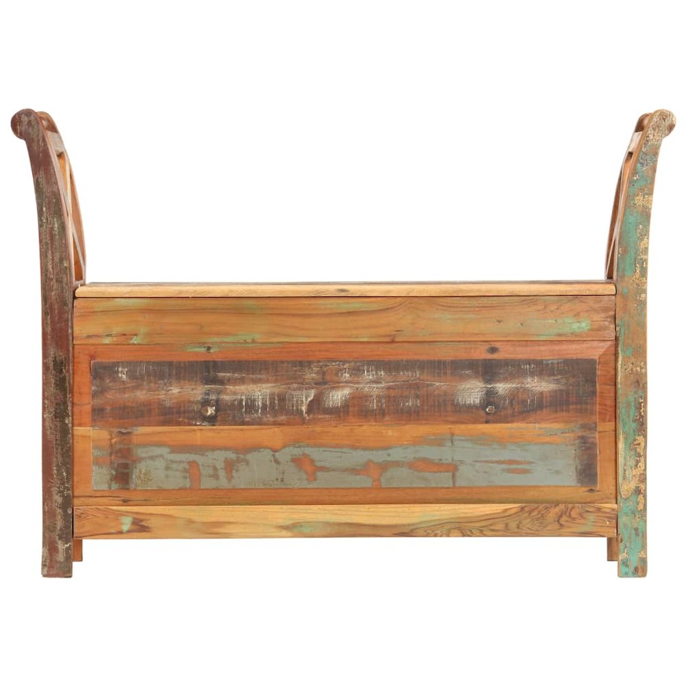 Hall Bench Dark brown Solid reclaimed wood 40.6 in wide, 13 in deep. Picture 2