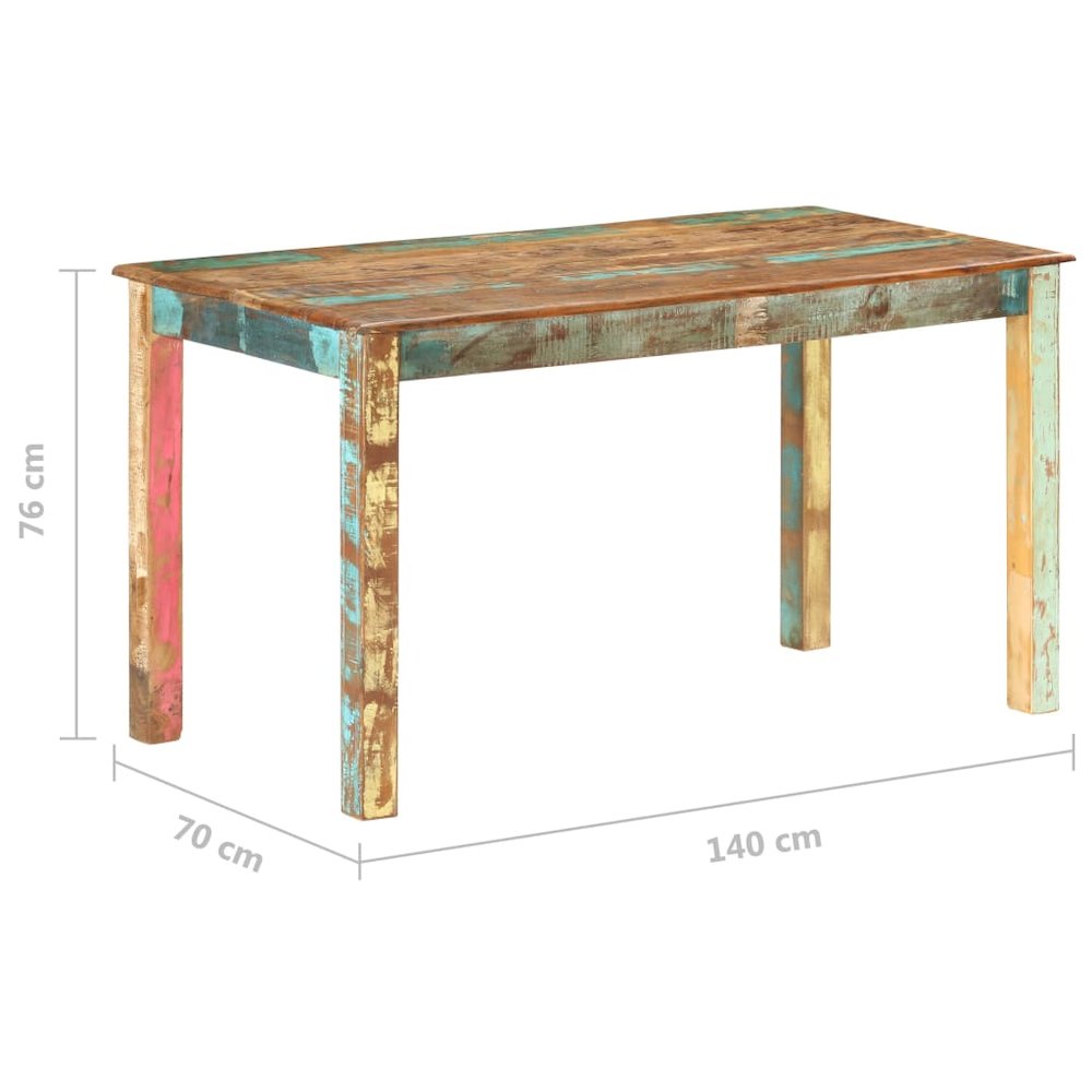 Dining Table Varied, Multicoloured Solid reclaimed wood. Picture 7