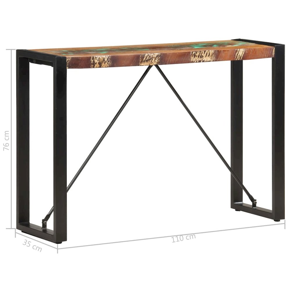 Console Table Multicolor Solid reclaimed wood and steel. Picture 5