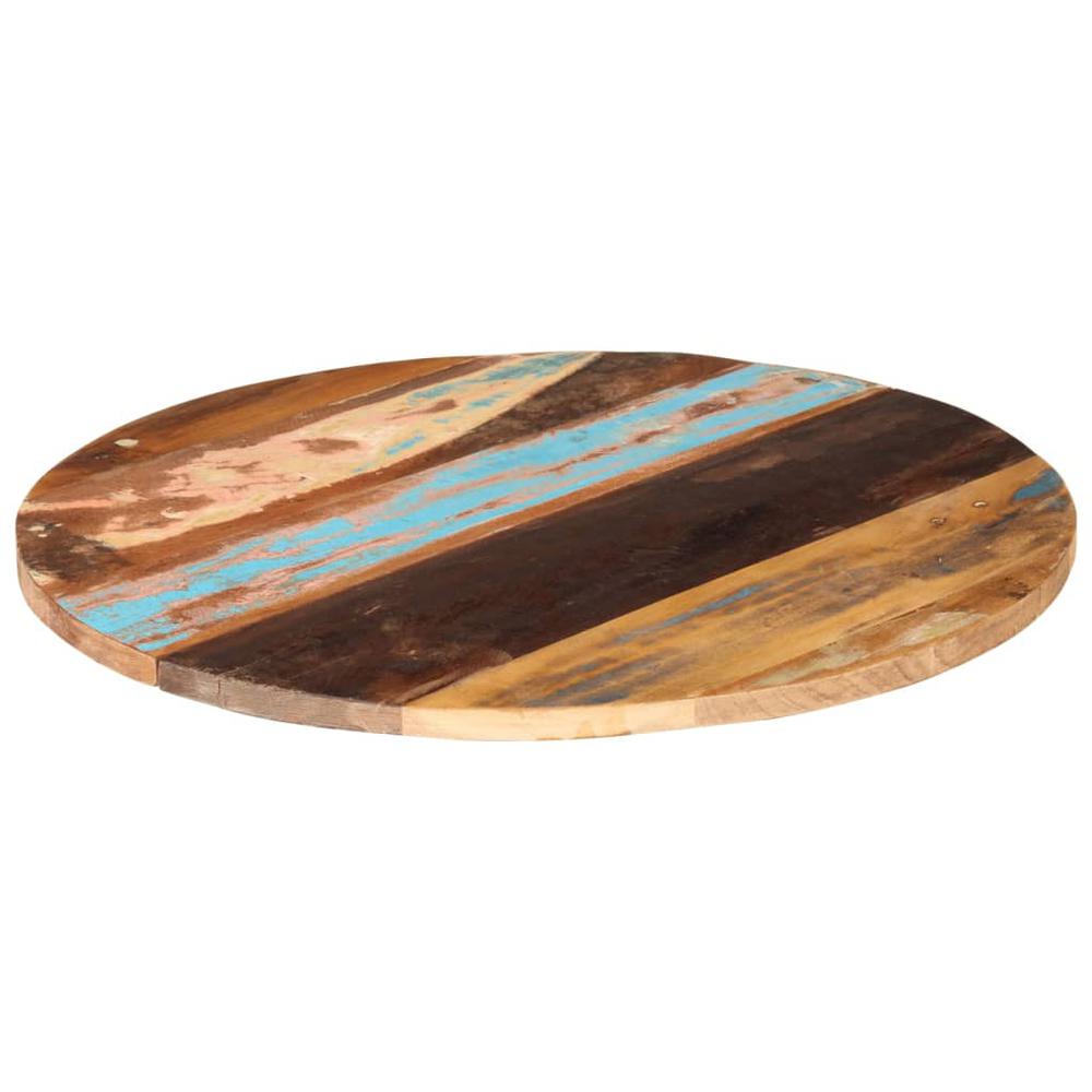Round Table Top 31.5" 0.98"-1.06" Solid Reclaimed Wood. Picture 10