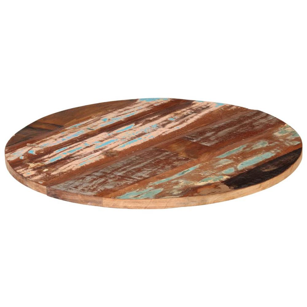 Round Table Top 31.5" 0.98"-1.06" Solid Reclaimed Wood. Picture 11