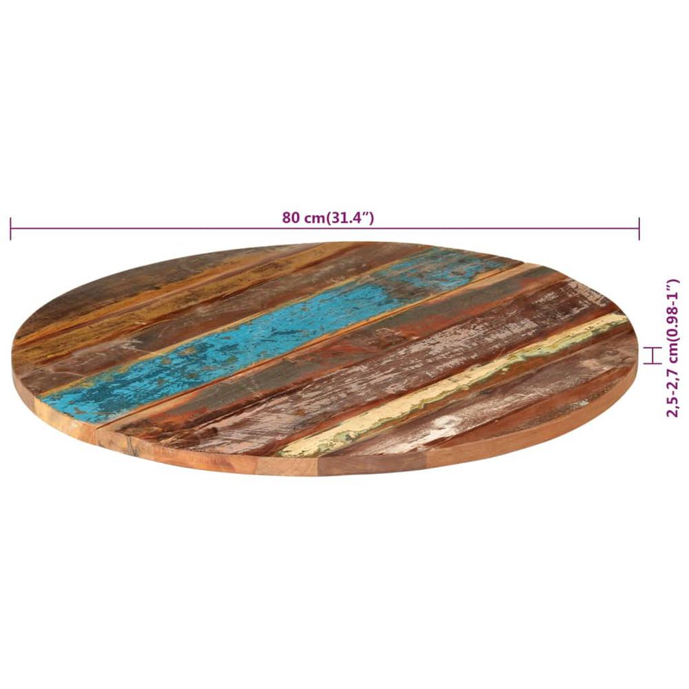 Round Table Top 31.5" 0.98"-1.06" Solid Reclaimed Wood. Picture 6