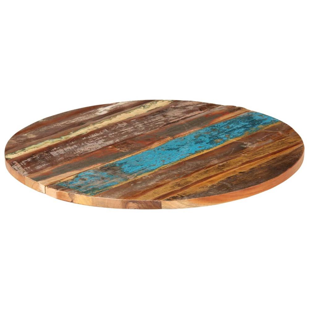 Round Table Top 31.5" 0.98"-1.06" Solid Reclaimed Wood. Picture 8