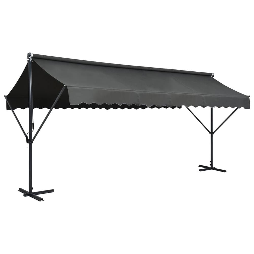 Awning Anthracite Powder-coated steel, 100% polyester 197 x 118 in. Picture 1