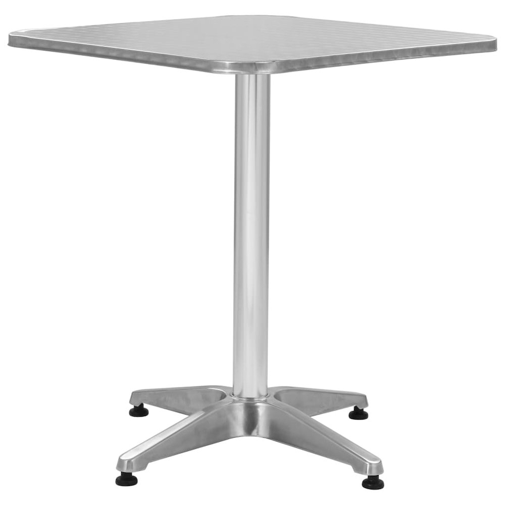 Garden Table Silver Aluminum, Stainless Steel 23.6 x 23.6 x 27.6 in. Picture 1