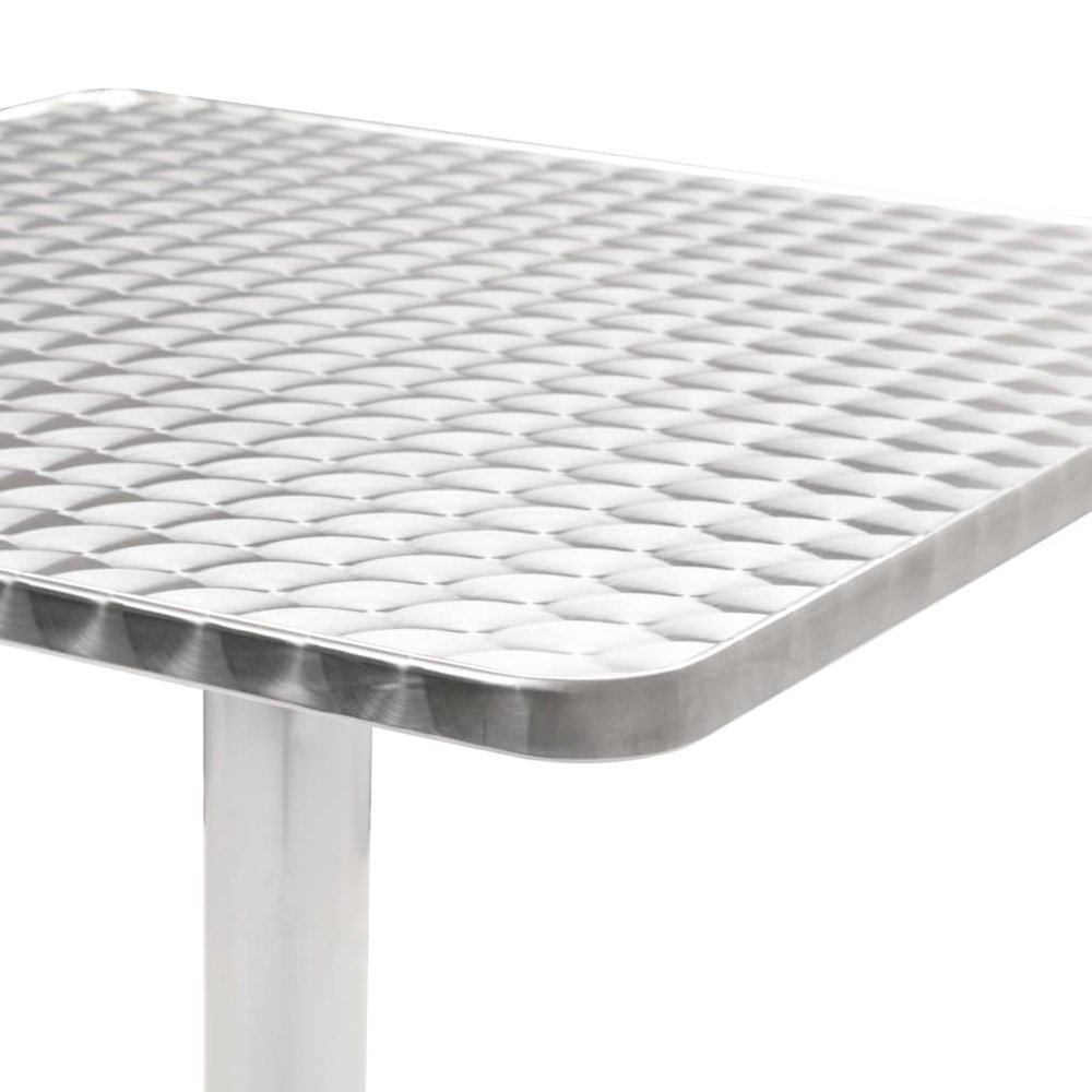 Garden Table Silver Aluminum, Stainless Steel 23.6 x 23.6 x 27.6 in. Picture 4