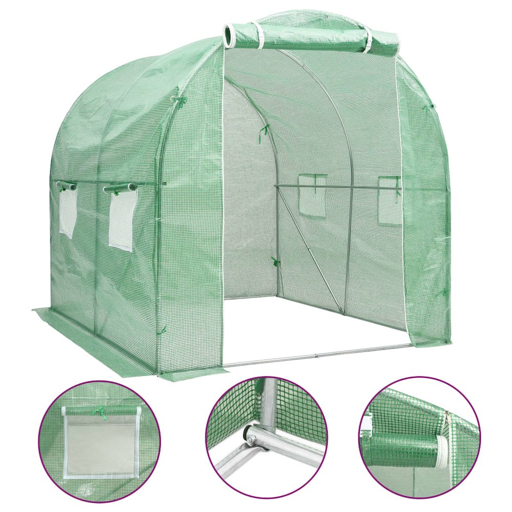 Greenhouse Green Galvanized steel, PE mesh fabric Medium. Picture 1