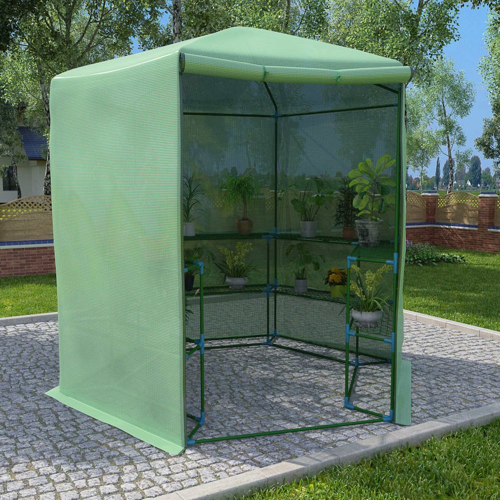 Greenhouse Green PE mesh fabric, powder-coated steel 89.4 x 87.8 in. Picture 1
